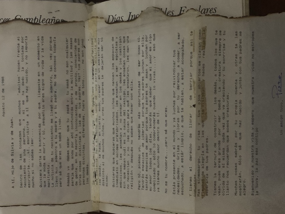Carta de Pedro, 12 de agosto de 1988